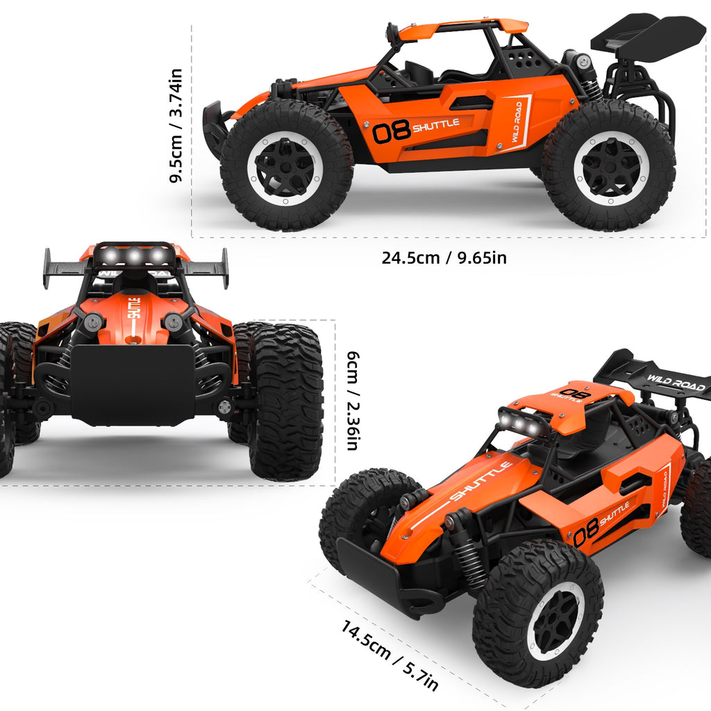 RC Car Truck 1:16 2.4Ghz All Terrain Off-Road Monster High Speed 20KM/h Remote Control Car with LED Headlights Toy Birthday Gift
