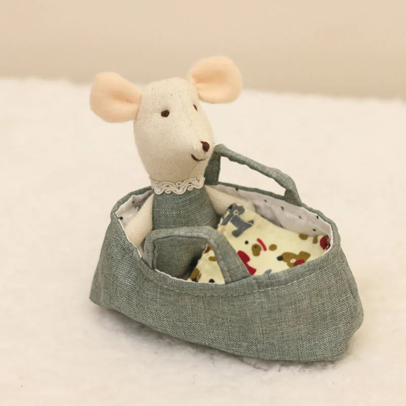 Plush dolls Stuffed Animal Cartoon Kids Toys for Girls Baby Birthday Christmas Gift mouse family dollhouse