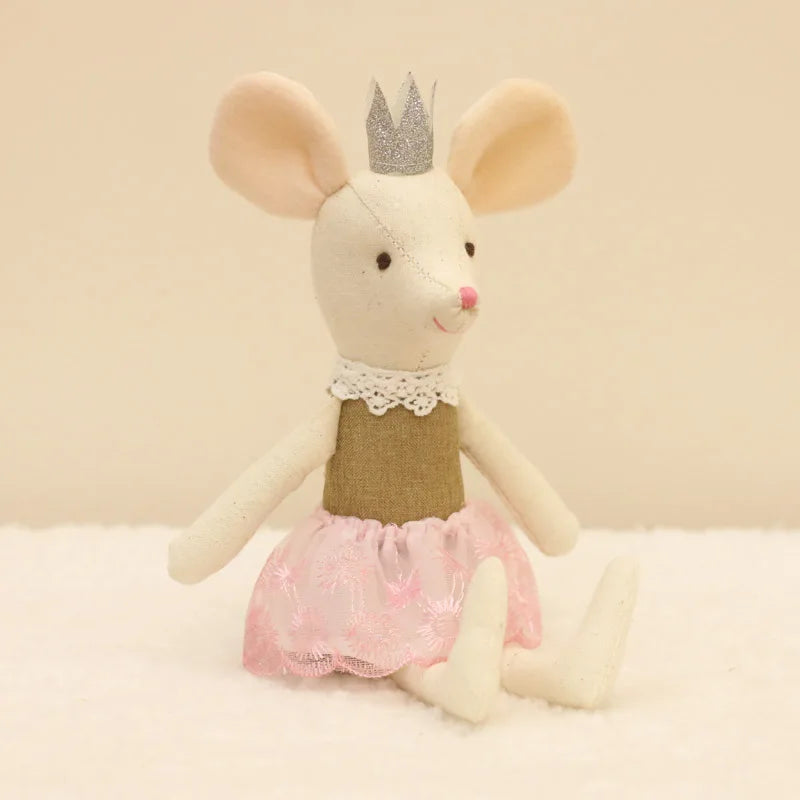 Plush dolls Stuffed Animal Cartoon Kids Toys for Girls Baby Birthday Christmas Gift mouse family dollhouse