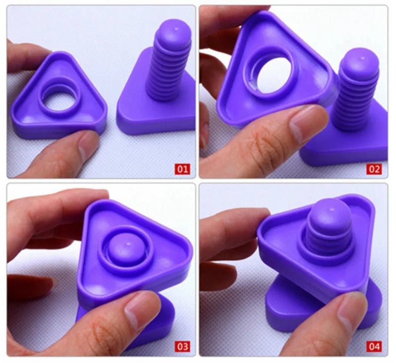 5 Set Screw Building Blocks Nut Shape Match Puzzle Toys For Children Infant Montessori Shape Color Recognize Educational Toys