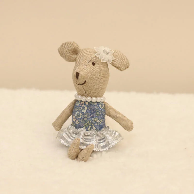 Plush dolls Stuffed Animal Cartoon Kids Toys for Girls Baby Birthday Christmas Gift mouse family dollhouse