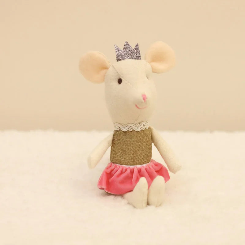Plush dolls Stuffed Animal Cartoon Kids Toys for Girls Baby Birthday Christmas Gift mouse family dollhouse