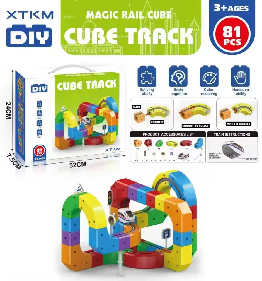 Educational Toys  Latest Assembly Magic Track Train Set Children'S Toys Non-Remote Control Rail Car Gift Box