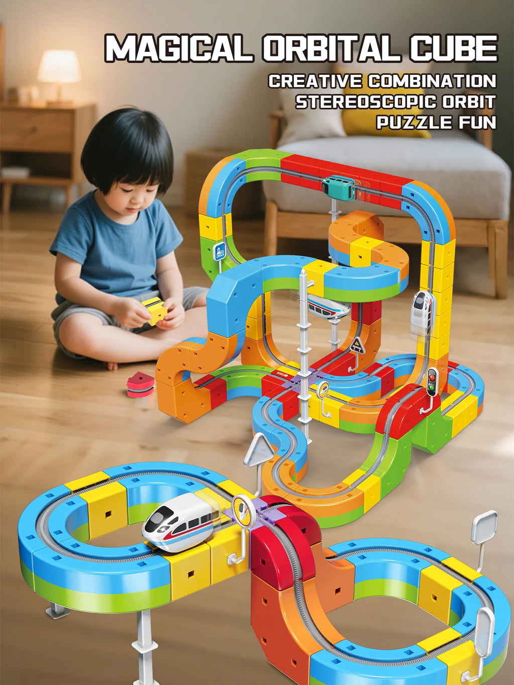 Educational Toys  Latest Assembly Magic Track Train Set Children'S Toys Non-Remote Control Rail Car Gift Box