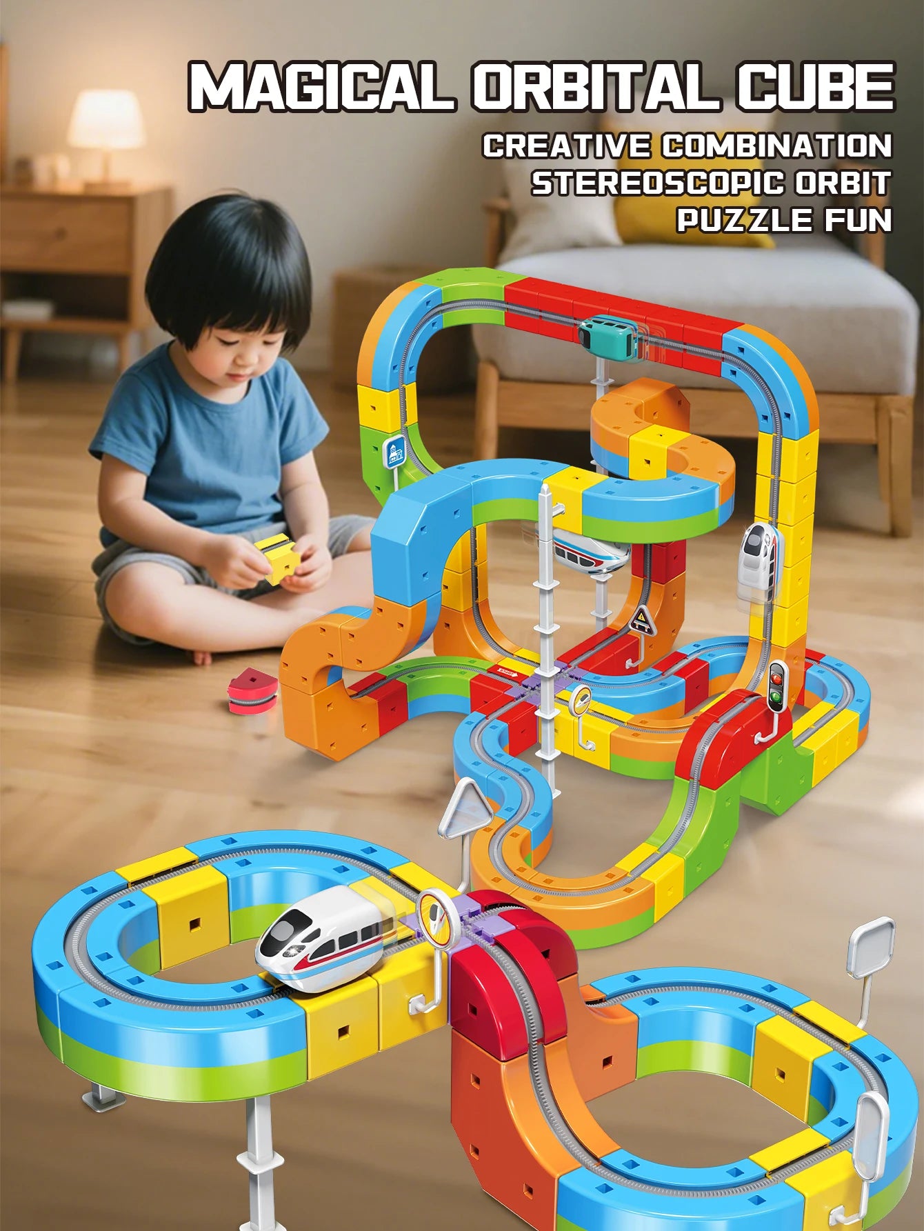 Educational Toys  Latest Assembly Magic Track Train Set Children'S Toys Non-Remote Control Rail Car Gift Box