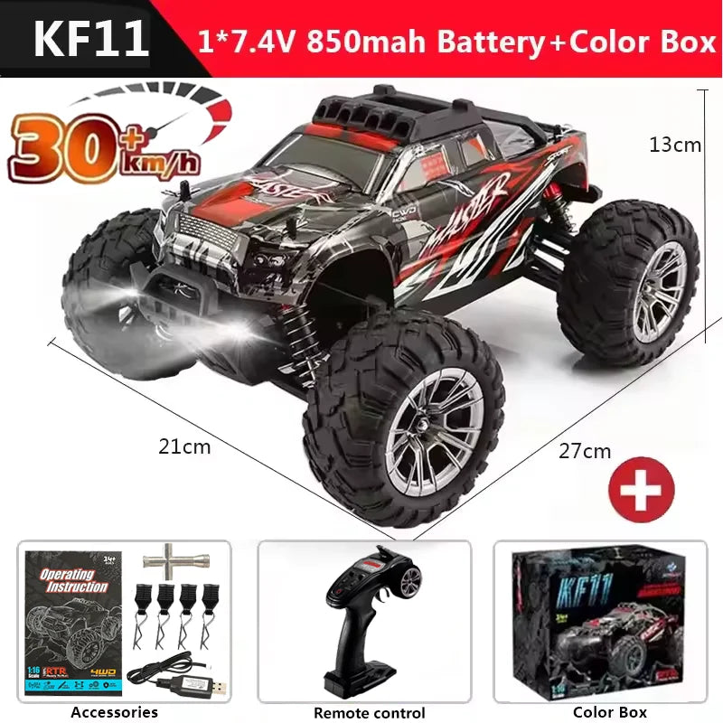 RC Cars Max 33KM/H High Speed 1:14 RC Truggy 4WD Off-Road Remote Control Truck IPX6 Waterproof All Terrain Electric Car Toy Gift