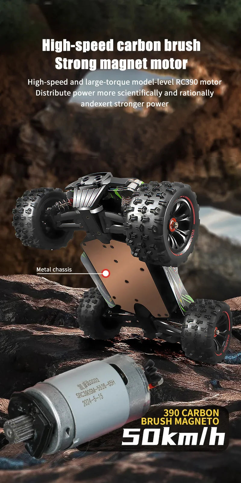 RC Car 1:16 85km/h or 50km/h Four-wheel Drive with LED Remote Control Car High Speed Drifting Monster 4x4 Truck Kids Wltoys Toys