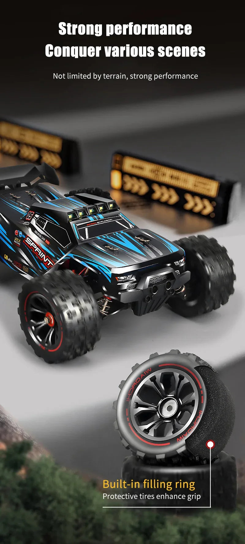 RC Car 1:16 85km/h or 50km/h Four-wheel Drive with LED Remote Control Car High Speed Drifting Monster 4x4 Truck Kids Wltoys Toys