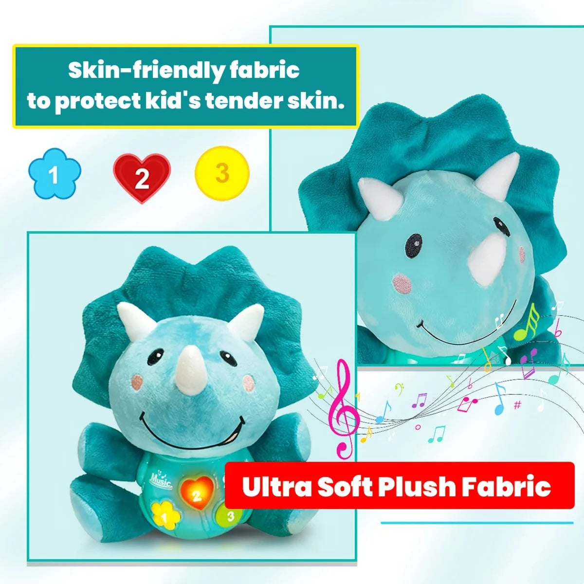 Plush Musical Toy, Educational Sensory Doll Light Up Musical Toy, Christmas Birthday Gifts, Random Accessories Color