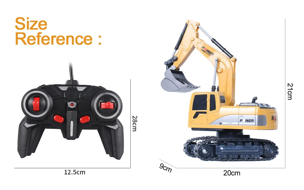 RC Excavator 2.4Ghz 6 Channel 1:24 RC Engineering Car Alloy And Plastic Excavator Boy Toy 6CH And 5CH RTR For Kid Christmas Gift