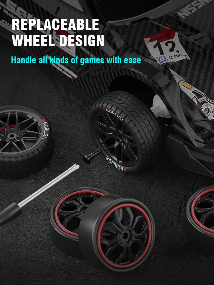 RC Drift Car 1/14 Scale Remote Control Stunt Car 2.4GHz 4WD 40+KM/H High Speed Vehicle with LED Lights Racing Vehicle Toys Gifts