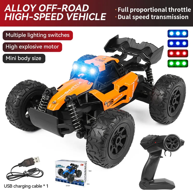 RC Rock Crawler 1:32 Scale Alloy Off-Road Vehicle With LED Light Brushles 2.4G Remote Control High Speed Climbing Drift Mini Car