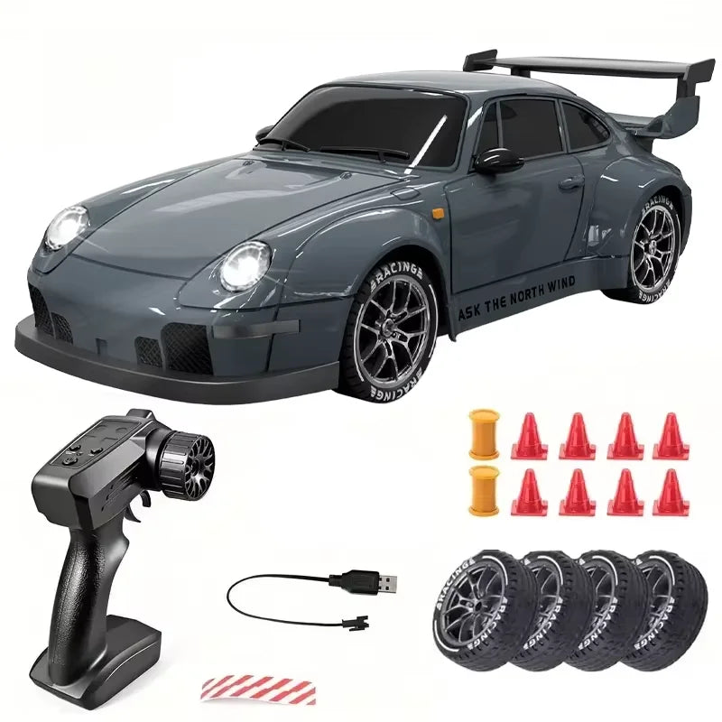 RC Cars 4WD 1:24 20KM/H Full Proportional High RC Drift Car Speed RC Car with LED Lights and Drifting Tires Racing Sport Toy Car