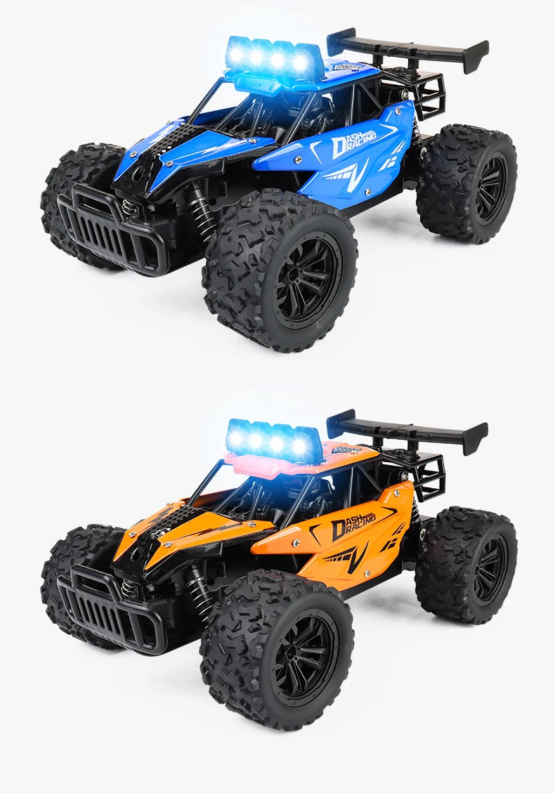 RC Alloy Car 1:16 Scale 2WD Off-Road Remote Control Car with LED Lights And 20KM/H High Speed For Kids Boys Girls Gifts Toys