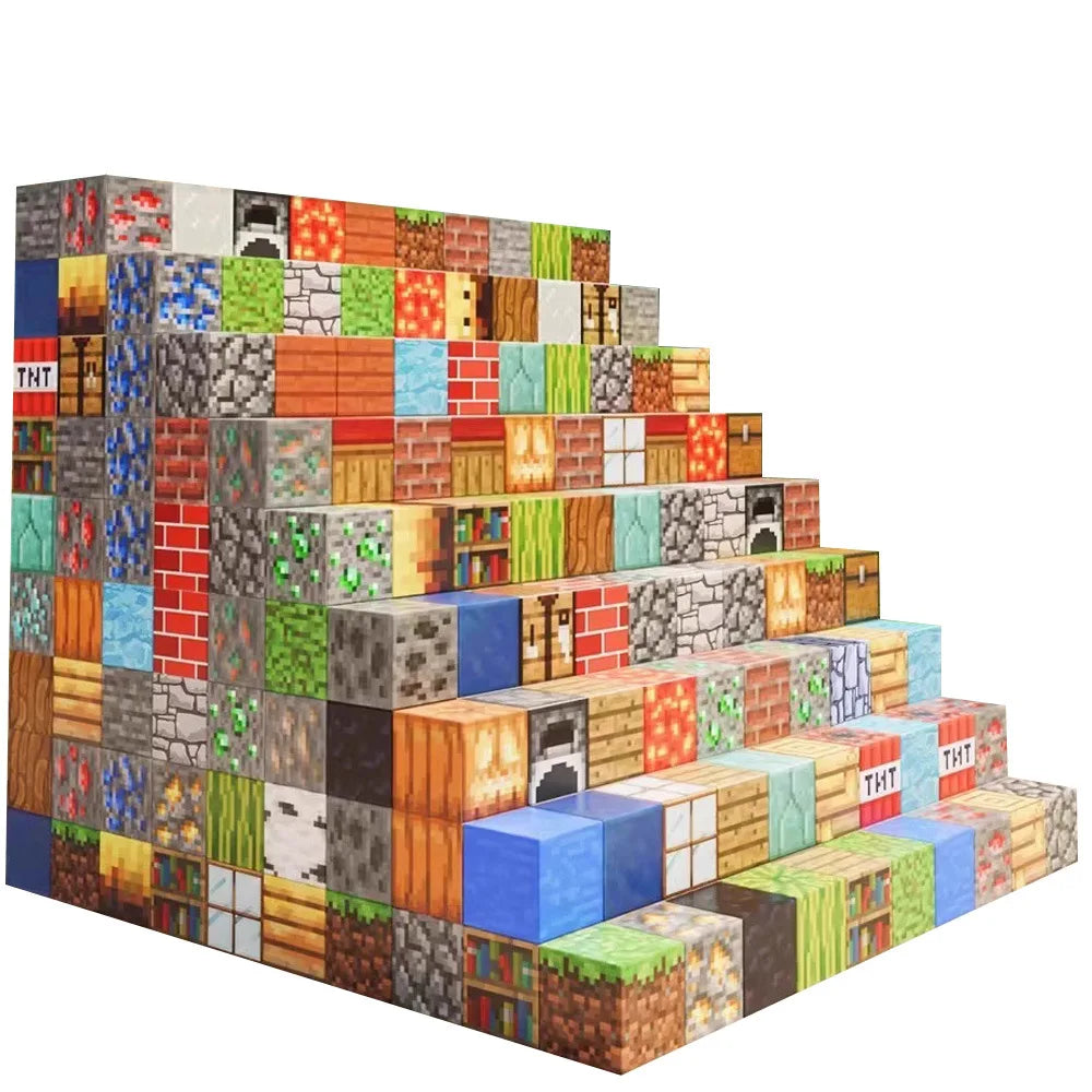 Magnetic Building Blocks set Build Magnet scene Game Construction Toy for Kids STEM Montessori Sensory Cubes Game Toys Gift