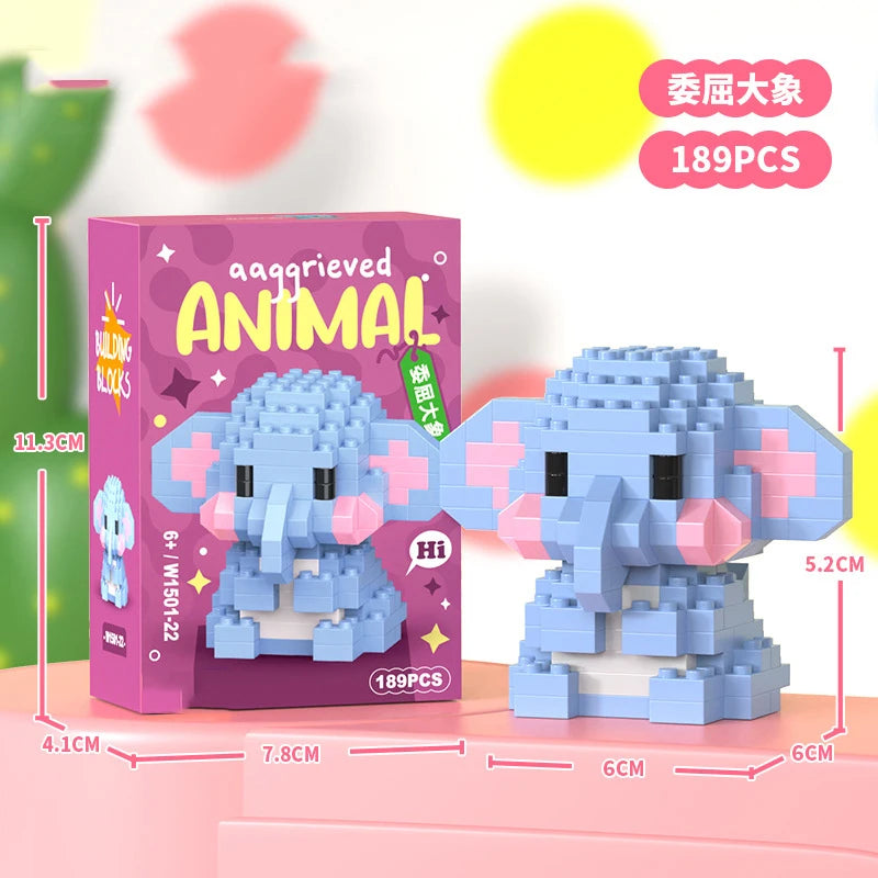 Animals Bricks Construction Set Micro Building Blocks Children Toy Adult Particle Building Block Mini Toys Decoration Home Gifts