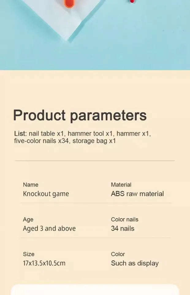 Educational Toys Nail Hammer Pile Driving Platform Montessori Teaching Aids Early Education Children Concentration Training Toy