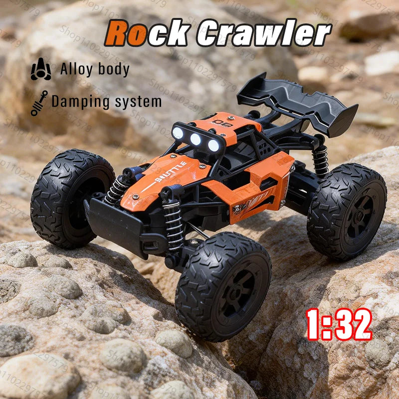 RC Rock Crawler 1:32 Scale Alloy Off-Road Vehicle With LED Light Brushles 2.4G Remote Control High Speed Climbing Drift Mini Car