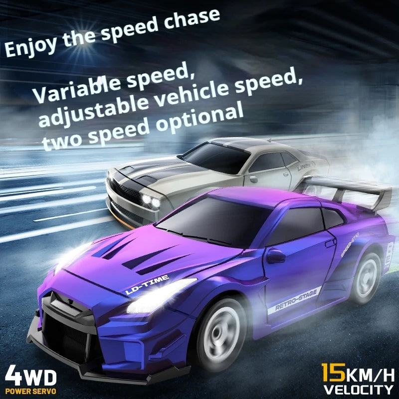 RC Drift Car 1/64 Mini Rc Car 4x4 Full Proportion Control 15KM/H High-Speed Vehicle Mini RTR Racing Model Boy Toy Gift