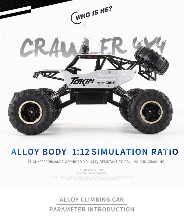 RC Off road Truck 1:12/16 4WD RTR Durable Beginner All Terrain RC Cars High Speed 20Km/h Remote Control Monster Truck Gifts Toys