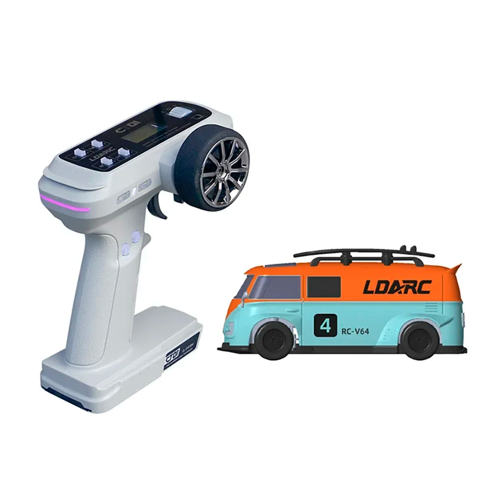 LDARC 1/64 RTR MINI RC Car  2.4GH  V64  Simulated Electric Remote Control Model Car Tabletop Bus Vehicle  Adults  Toys
