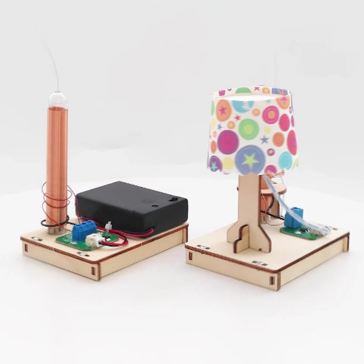 STEM Toys Wooden Model Kit Physical Wireless Power Transmission DIY Science Experiment Toys For Primary and Secondary  Kids STEM
