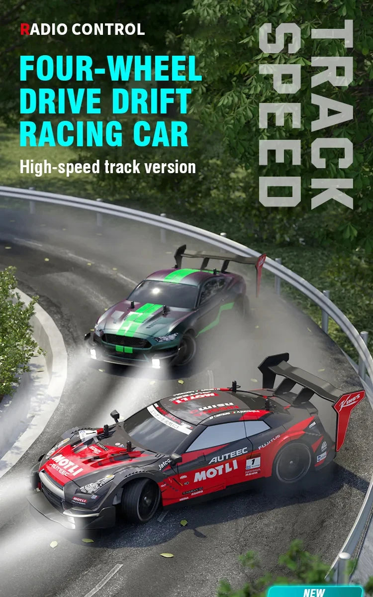 RC Drift Car 1/14 Scale Remote Control Stunt Car 2.4GHz 4WD 40+KM/H High Speed Vehicle with LED Lights Racing Vehicle Toys Gifts