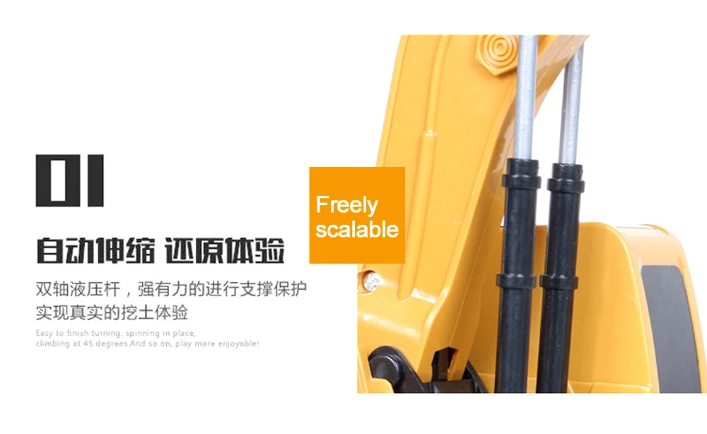 RC Excavator 2.4Ghz 6 Channel 1:24 RC Engineering Car Alloy And Plastic Excavator Boy Toy 6CH And 5CH RTR For Kid Christmas Gift