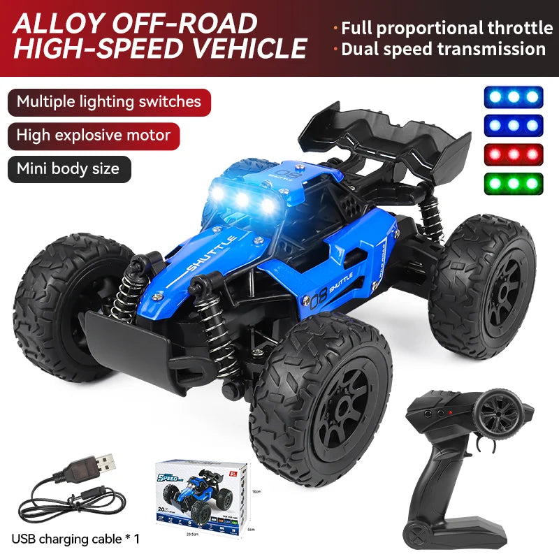 RC Rock Crawler 1:32 Scale Alloy Off-Road Vehicle With LED Light Brushles 2.4G Remote Control High Speed Climbing Drift Mini Car