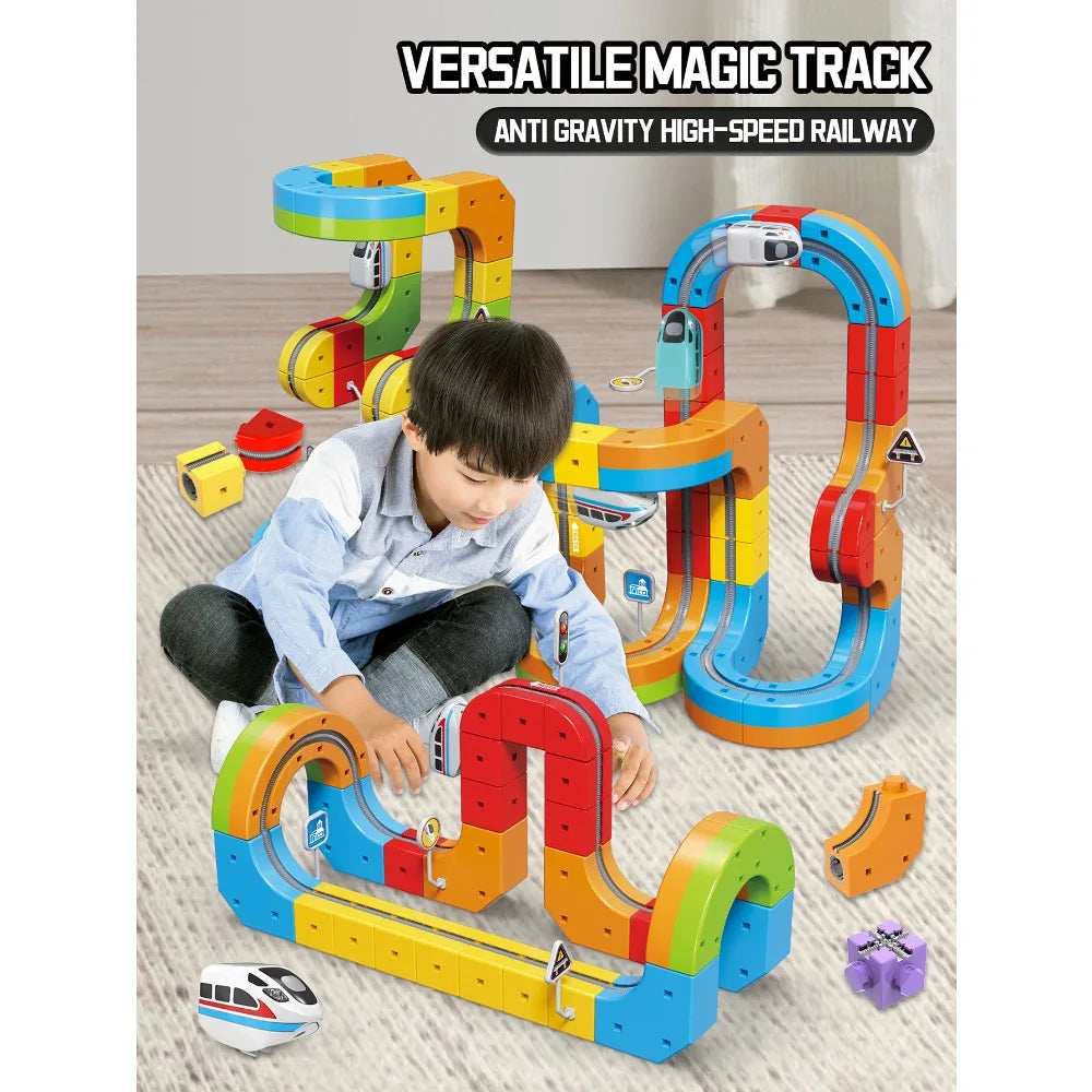 Educational Toys  Latest Assembly Magic Track Train Set Children'S Toys Non-Remote Control Rail Car Gift Box