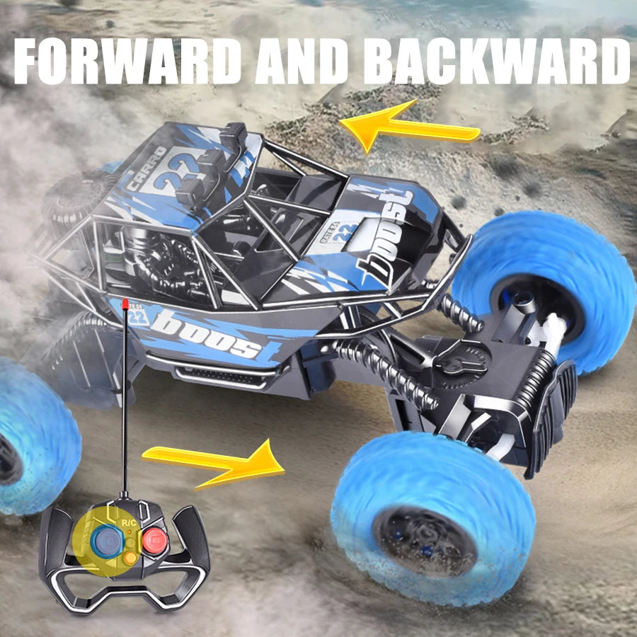 RC High Speed Off-Road Climbing Car 1:18 With Colorful Flashing Lights Rechargeable Durable Rubber Wheels Kids Adults Toys Gifts
