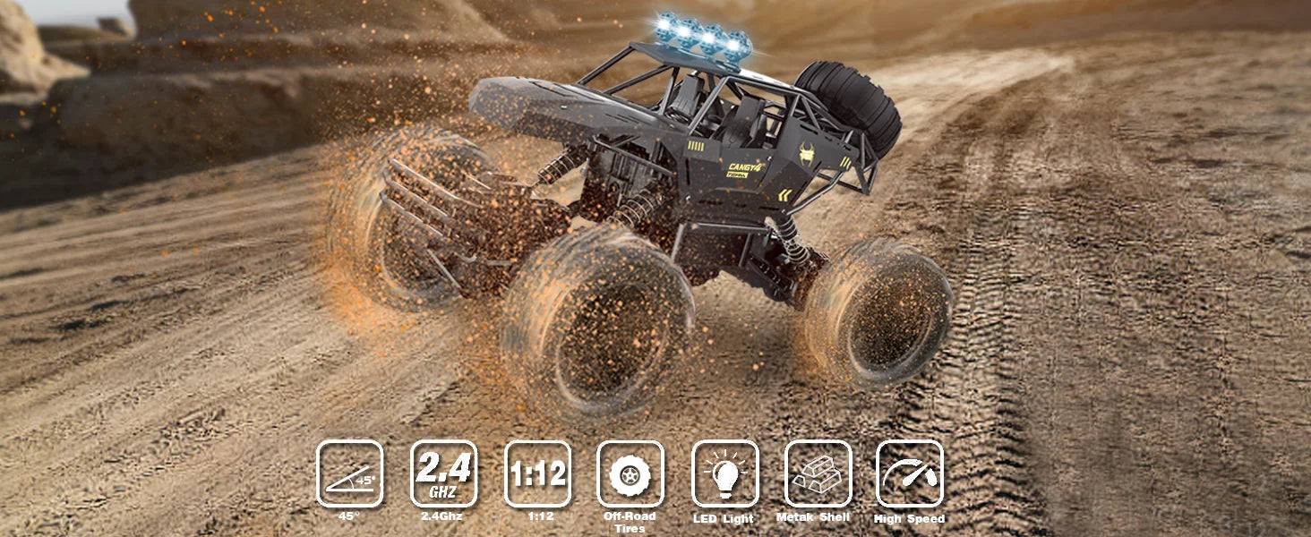 RC Off road Truck 1:12/16 4WD RTR Durable Beginner All Terrain RC Cars High Speed 20Km/h Remote Control Monster Truck Gifts Toys