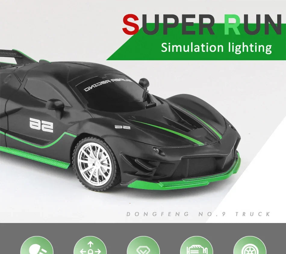 RC Car 2.4G 4CH Remote Control 1:18 With Led Light Sports Cars High Speed Radio Drift Vehicle Racing Boys Girls Toy For Children