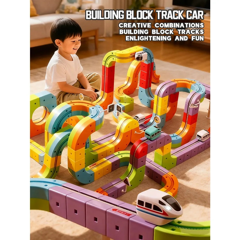 Educational Toys  Latest Assembly Magic Track Train Set Children'S Toys Non-Remote Control Rail Car Gift Box