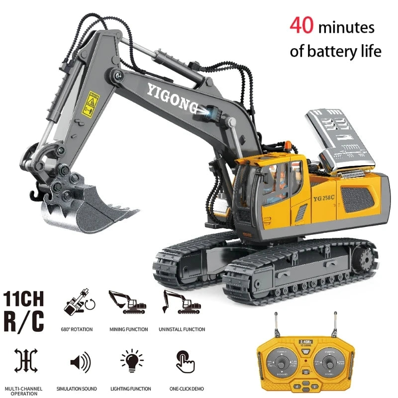 RC Excavator 1:20 Remote Control Truck 2.4G RC Crawler Engineering Vehicle Excavator Truck Radio Control Children's Day Gifts