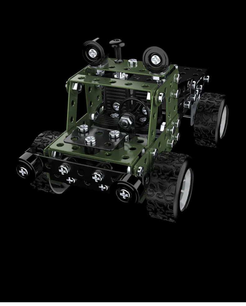 Building Sets Stem Assembly Metal 3-D Puzzle Off-Road Model Car Building Kit Construction Set Toys Parent-Child Interaction Toys