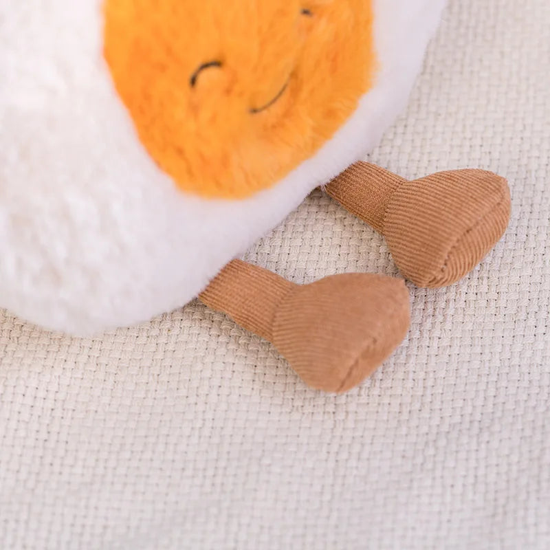 Furry Kawaii Soft Boiled Egg Plush Cuddly Plushies Doll Stuffed Food Long Plush Different Emotions Toys Home Decor Kids Gift