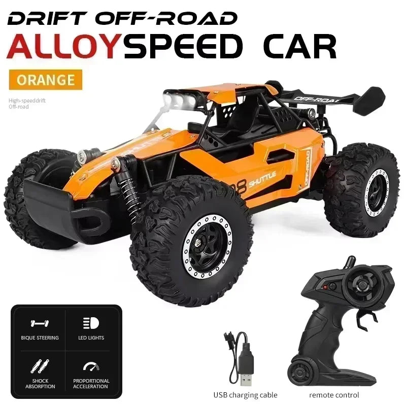 RC Cars 2WD 20KM/H High-Speed RC Drift Car 1:16 Scale LED Lights Remote Control Off-road Outdoor Racing Model Toy for Boy Adults