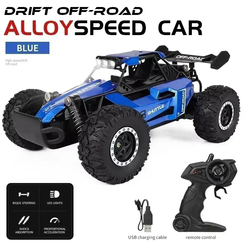 RC Cars 2WD 20KM/H High-Speed RC Drift Car 1:16 Scale LED Lights Remote Control Off-road Outdoor Racing Model Toy for Boy Adults