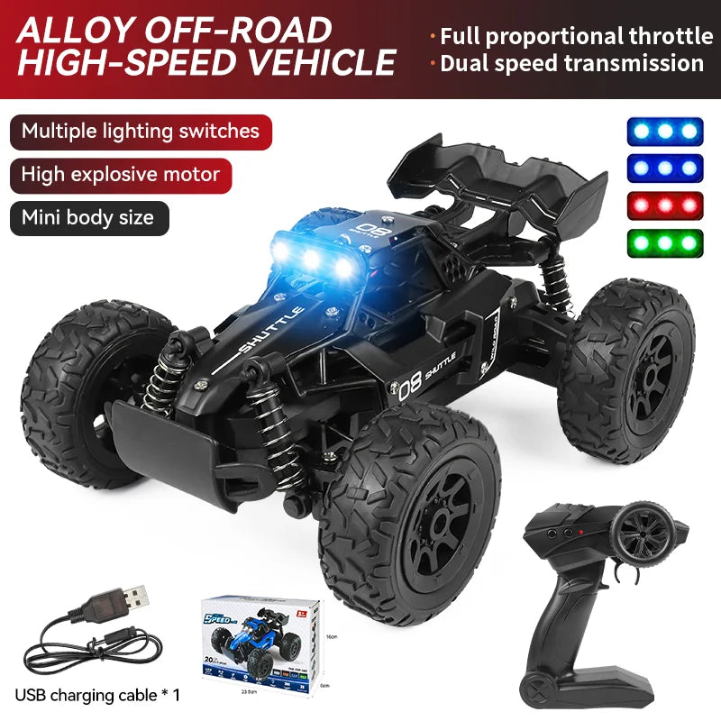 RC Rock Crawler 1:32 Scale Alloy Off-Road Vehicle With LED Light Brushles 2.4G Remote Control High Speed Climbing Drift Mini Car