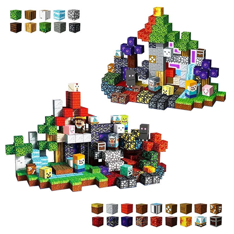 STEM Learning Magnetic Tiles Building Toys Architecture Models DIY Creative Bricks Kids Gift Desk Ornament