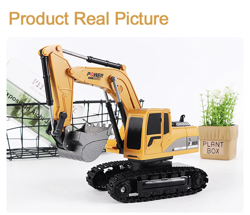 RC Excavator 2.4Ghz 6 Channel 1:24 RC Engineering Car Alloy And Plastic Excavator Boy Toy 6CH And 5CH RTR For Kid Christmas Gift