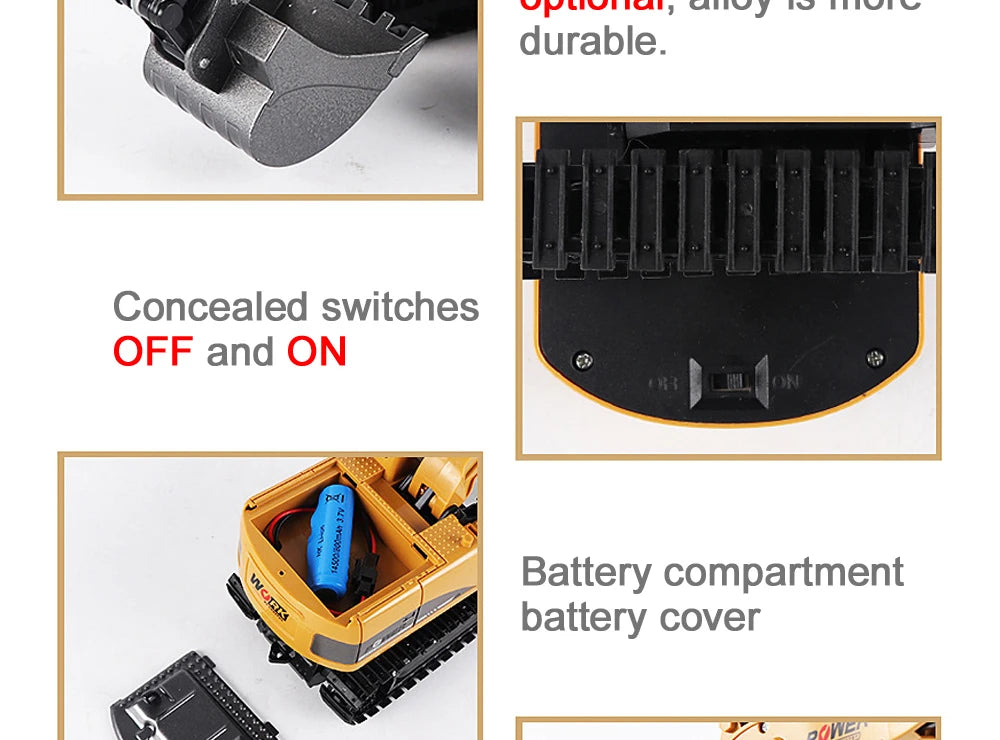 RC Excavator 2.4Ghz 6 Channel 1:24 RC Engineering Car Alloy And Plastic Excavator Boy Toy 6CH And 5CH RTR For Kid Christmas Gift