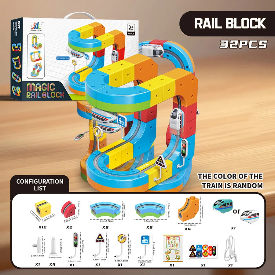 Educational Toys  Latest Assembly Magic Track Train Set Children'S Toys Non-Remote Control Rail Car Gift Box