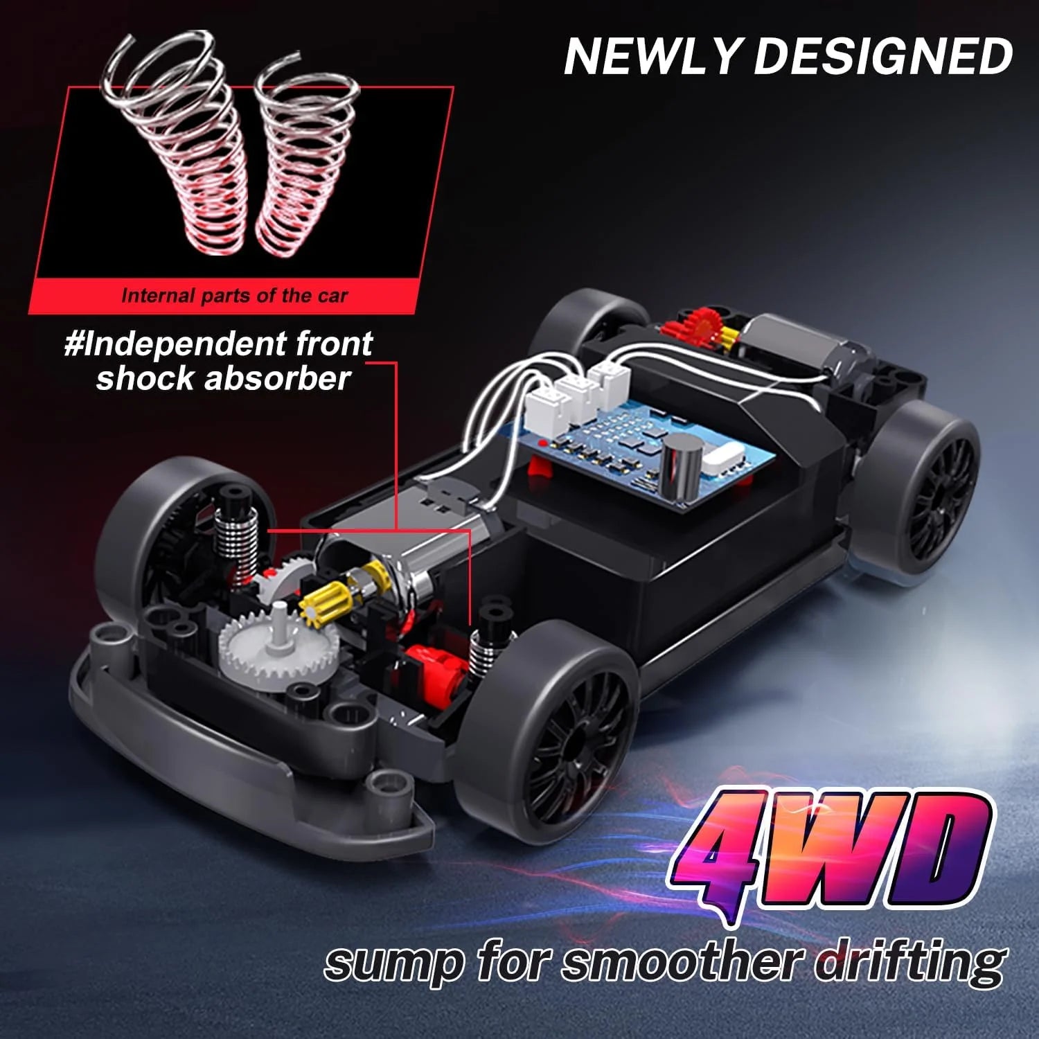 RC Cars 4WD 1:24 20KM/H Full Proportional High RC Drift Car Speed RC Car with LED Lights and Drifting Tires Racing Sport Toy Car