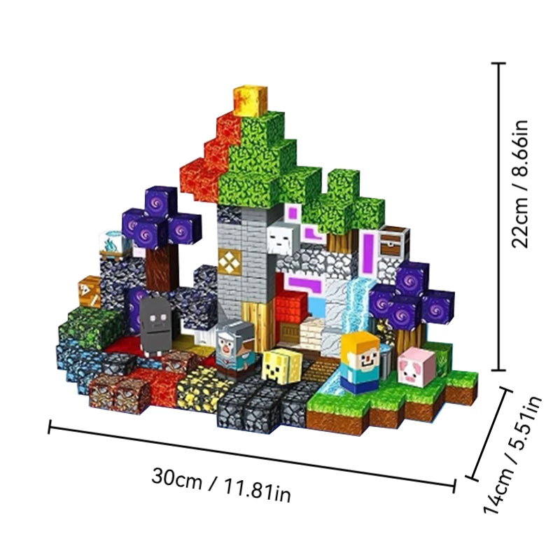 STEM Learning Magnetic Tiles Building Toys Architecture Models DIY Creative Bricks Kids Gift Desk Ornament
