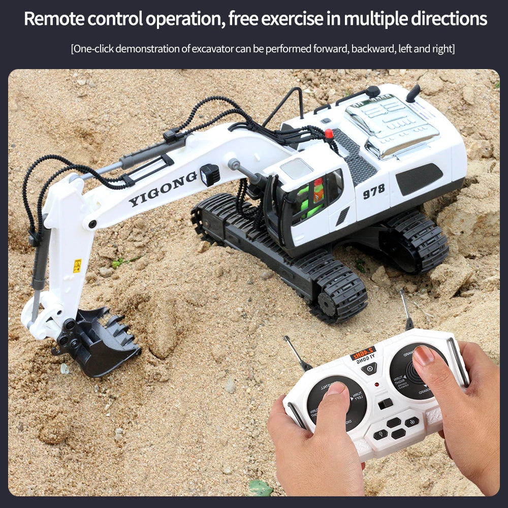 RC Excavator 1:20 Remote Control Truck 2.4G RC Crawler Engineering Vehicle Excavator Truck Radio Control Children's Day Gifts