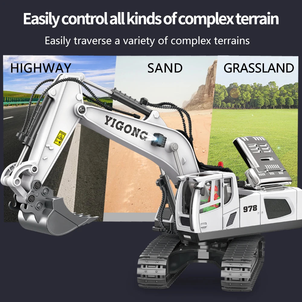 RC Excavator 1:20 Remote Control Truck 2.4G RC Crawler Engineering Vehicle Excavator Truck Radio Control Children's Day Gifts