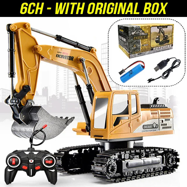 RC Excavator 2.4Ghz 6 Channel 1:24 RC Engineering Car Alloy And Plastic Excavator Boy Toy 6CH And 5CH RTR For Kid Christmas Gift