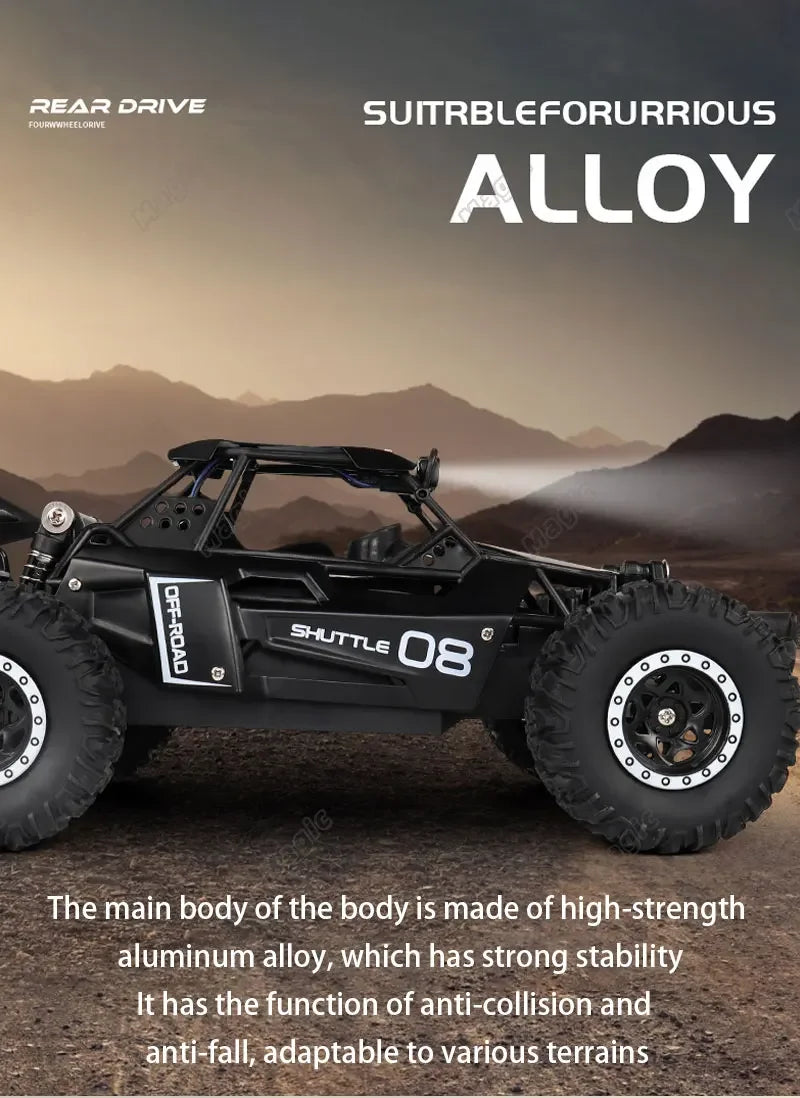 RC Off-Road Car 1:16 Scale All Terrain Fast RC Car 20KM/H High Speed 2WD Electric Vehicle with 2.4G Remote Control Monster Truck